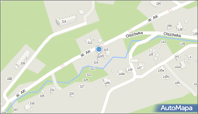 Bielsko-Biała, Aleja Armii Krajowej, 317, mapa Bielsko-Białej
