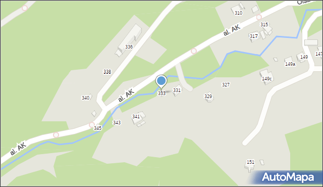 Bielsko-Biała, Aleja Armii Krajowej, 333, mapa Bielsko-Białej