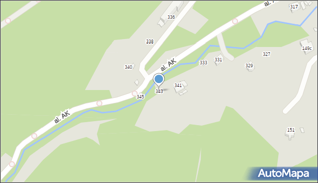 Bielsko-Biała, Aleja Armii Krajowej, 343, mapa Bielsko-Białej