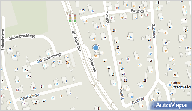 Bielsko-Biała, Aleja Andersa Władysława, gen., 408, mapa Bielsko-Białej