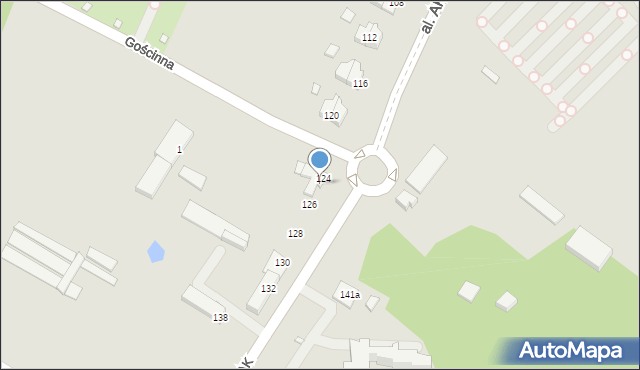 Bielsko-Biała, Aleja Armii Krajowej, 132a, mapa Bielsko-Białej