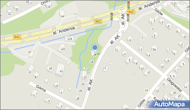 Bielsko-Biała, Aleja Armii Krajowej, 16, mapa Bielsko-Białej