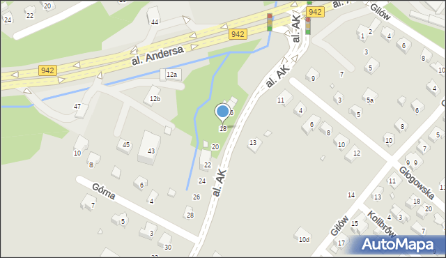 Bielsko-Biała, Aleja Armii Krajowej, 18, mapa Bielsko-Białej