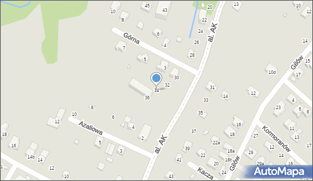 Bielsko-Biała, Aleja Armii Krajowej, 34, mapa Bielsko-Białej