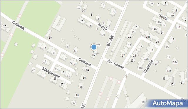 Bielsko-Biała, Aleja Armii Krajowej, 80, mapa Bielsko-Białej