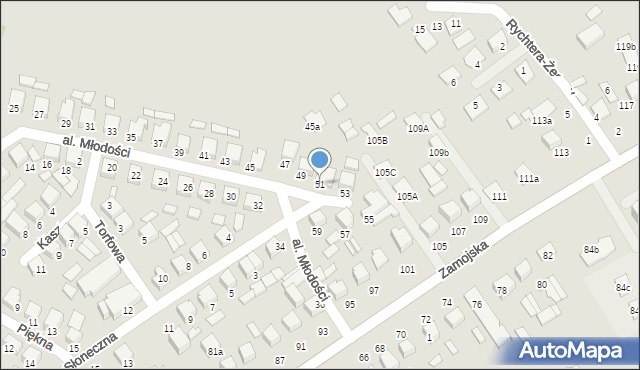 Biłgoraj, Aleja Młodości, 51, mapa Biłgoraj