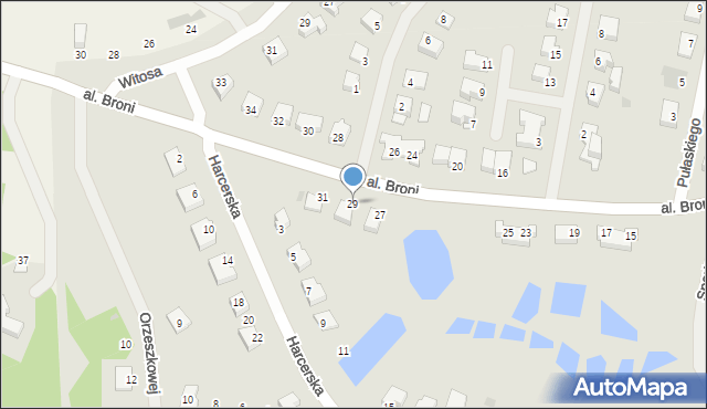 Biskupiec, Aleja Broni, 29, mapa Biskupiec