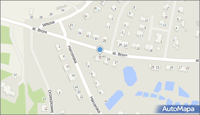 Biskupiec, Aleja Broni, 31, mapa Biskupiec