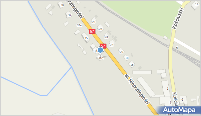 Biskupiec, Aleja Niepodległości, 31A, mapa Biskupiec