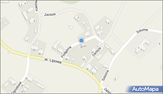 Bogaczów, Aleja Lipowa, 12, mapa Bogaczów