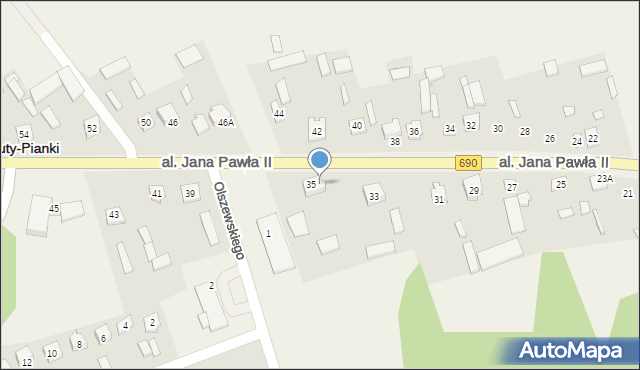 Boguty-Pianki, Aleja Papieża Jana Pawła II, 35A, mapa Boguty-Pianki