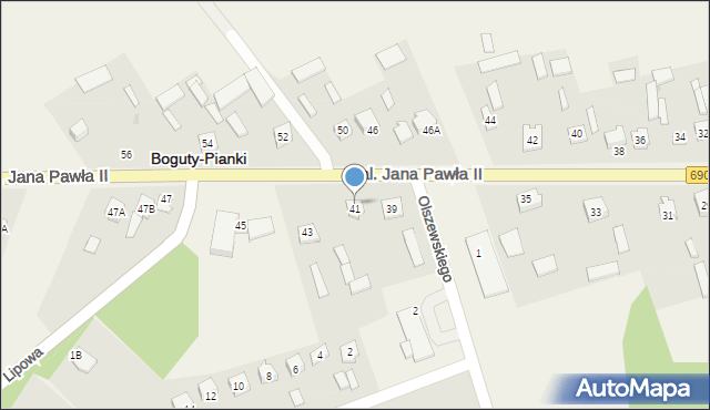Boguty-Pianki, Aleja Papieża Jana Pawła II, 41a, mapa Boguty-Pianki