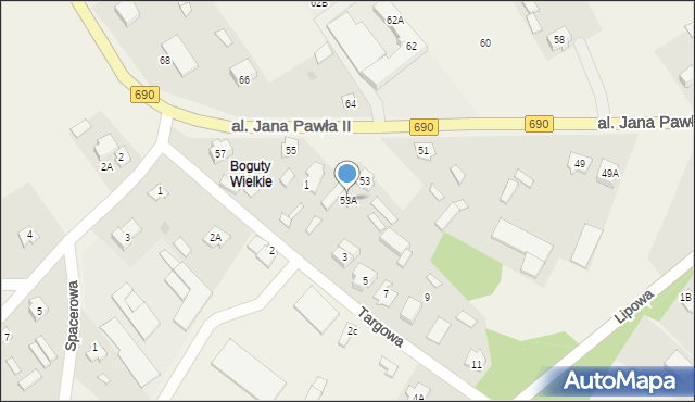 Boguty-Pianki, Aleja Papieża Jana Pawła II, 53A, mapa Boguty-Pianki