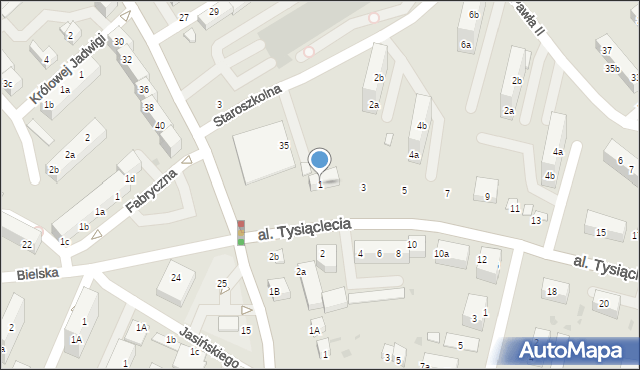 Bolesławiec, Aleja Tysiąclecia, 1, mapa Bolesławca