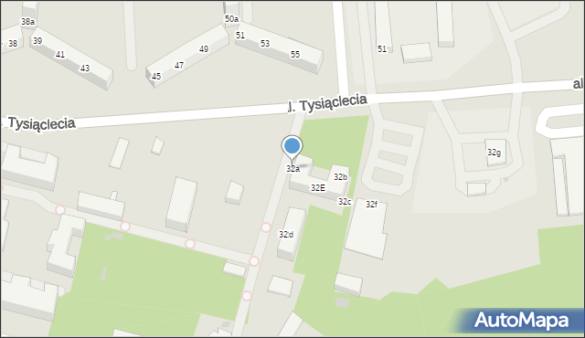 Bolesławiec, Aleja Tysiąclecia, 32a, mapa Bolesławca
