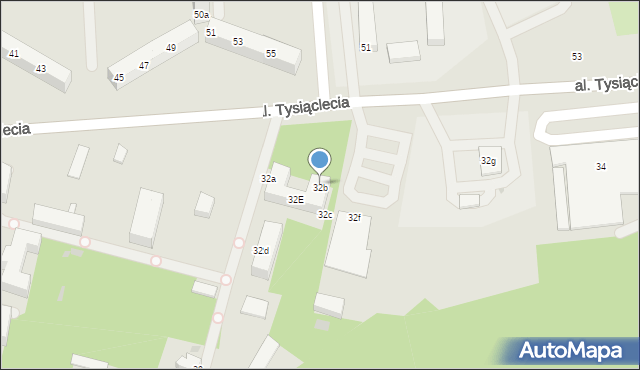 Bolesławiec, Aleja Tysiąclecia, 32b, mapa Bolesławca