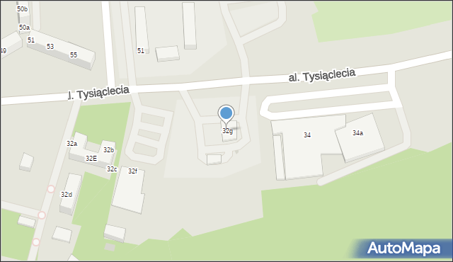 Bolesławiec, Aleja Tysiąclecia, 32g, mapa Bolesławca
