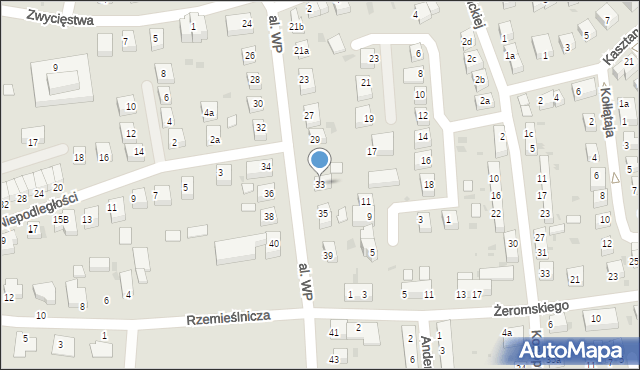 Bolesławiec, Aleja Wojska Polskiego, 33, mapa Bolesławca