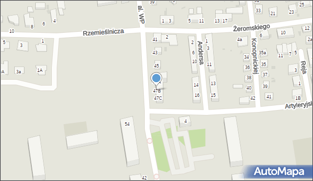 Bolesławiec, Aleja Wojska Polskiego, 47B, mapa Bolesławca