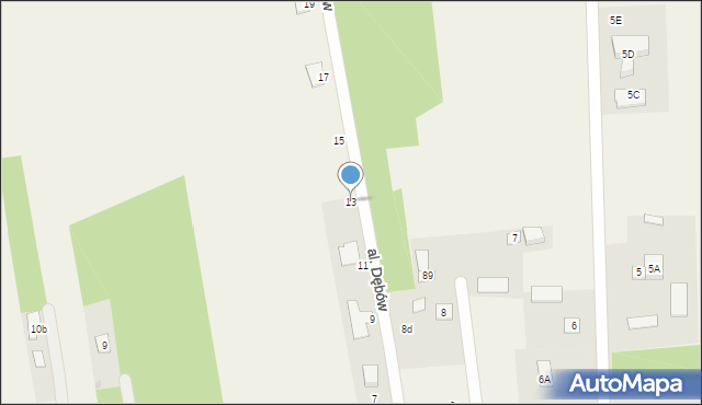 Bolesławowo, Aleja Dębów, 13, mapa Bolesławowo