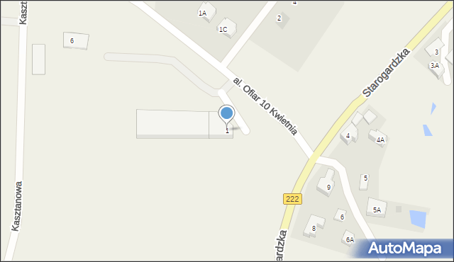 Borkowo, Aleja Ofiar 10 Kwietnia, 1, mapa Borkowo