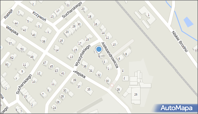 Brodnica, Aleksandrowicza, płk., 5, mapa Brodnica