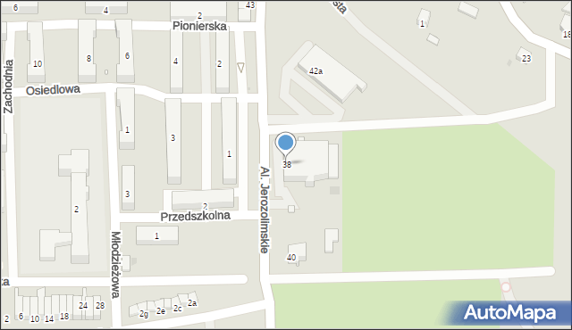 Brzeg Dolny, Aleje Jerozolimskie, 38, mapa Brzeg Dolny