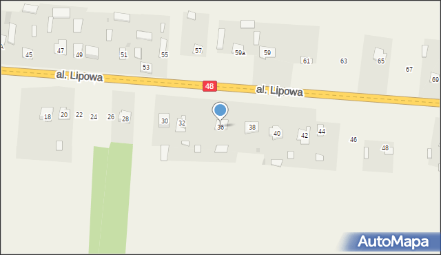 Brzóza, Aleja Lipowa, 36, mapa Brzóza