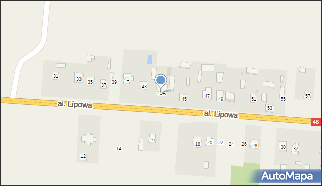 Brzóza, Aleja Lipowa, 45A, mapa Brzóza