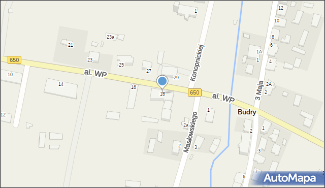 Budry, Aleja Wojska Polskiego, 18, mapa Budry