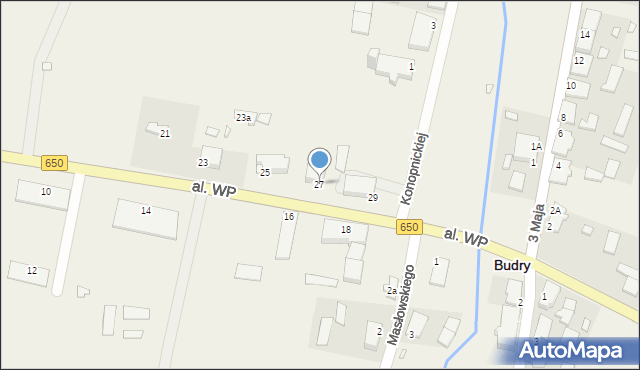 Budry, Aleja Wojska Polskiego, 27, mapa Budry