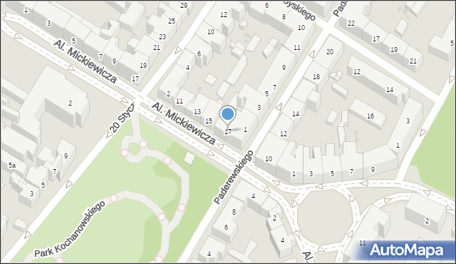 Bydgoszcz, Aleje Mickiewicza Adama, 17, mapa Bydgoszczy