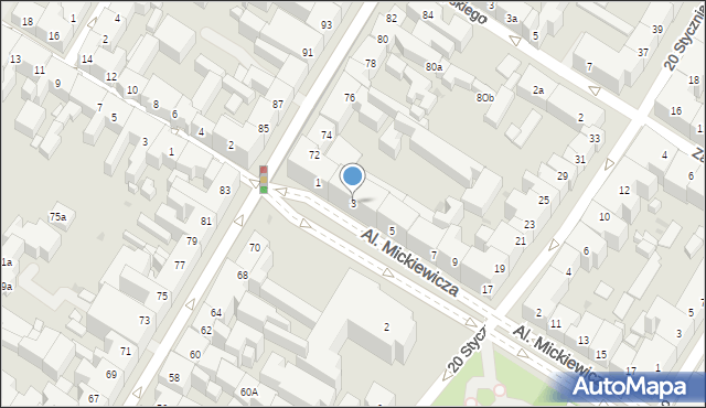 Bydgoszcz, Aleje Mickiewicza Adama, 3, mapa Bydgoszczy
