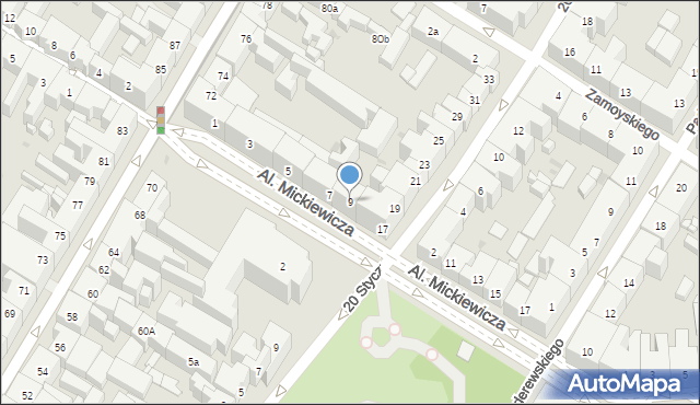 Bydgoszcz, Aleje Mickiewicza Adama, 9, mapa Bydgoszczy