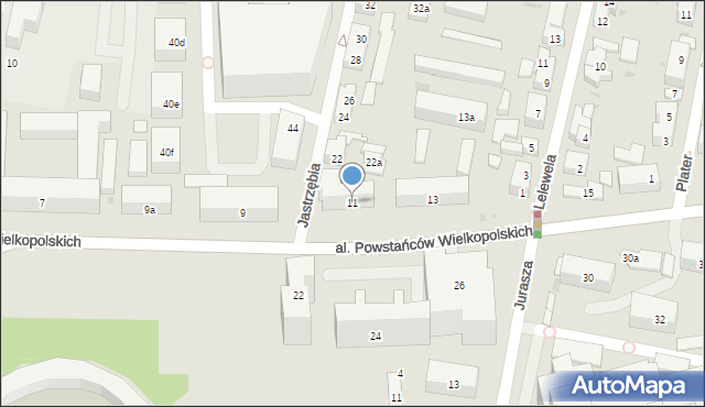 Bydgoszcz, Aleja Powstańców Wielkopolskich, 11, mapa Bydgoszczy