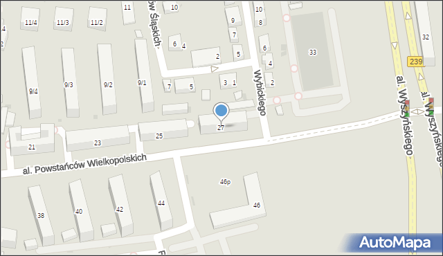 Bydgoszcz, Aleja Powstańców Wielkopolskich, 27, mapa Bydgoszczy