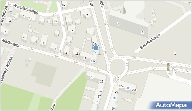 Bydgoszcz, Aleje Ossolińskich, 1, mapa Bydgoszczy