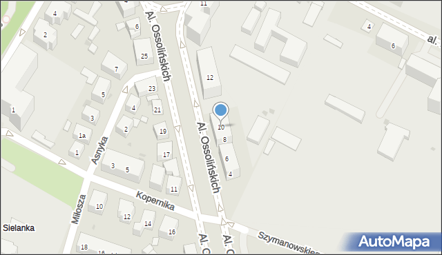Bydgoszcz, Aleje Ossolińskich, 10, mapa Bydgoszczy