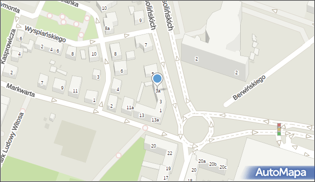 Bydgoszcz, Aleje Ossolińskich, 3a, mapa Bydgoszczy