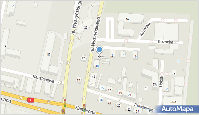 Bydgoszcz, Aleja Wyszyńskiego Stefana, ks. kard., 50, mapa Bydgoszczy