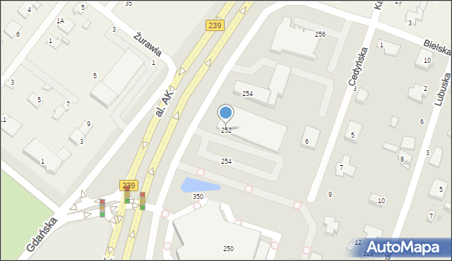 Bydgoszcz, Aleja Armii Krajowej, 252, mapa Bydgoszczy