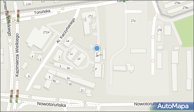 Bydgoszcz, Aleje Prezydenta Kaczyńskiego Lecha, 1e, mapa Bydgoszczy