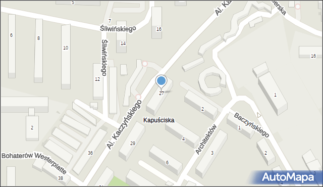 Bydgoszcz, Aleje Prezydenta Kaczyńskiego Lecha, 27, mapa Bydgoszczy