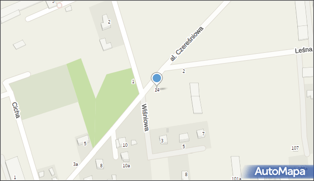 Byków, Aleja Czereśniowa, 14, mapa Byków