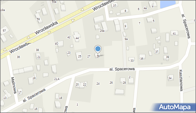 Byków, Aleja Spacerowa, 29, mapa Byków