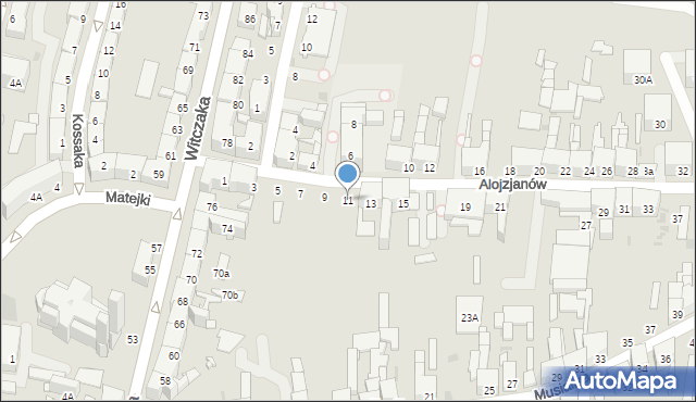 Bytom, Alojzjanów, 11, mapa Bytomia