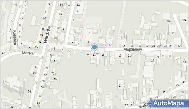 Bytom, Alojzjanów, 13, mapa Bytomia