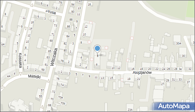 Bytom, Alojzjanów, 8, mapa Bytomia