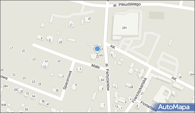 Chęciny, Aleja Partyzantów, 11, mapa Chęciny