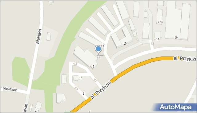 Chełm, Aleja Przyjaźni, 11, mapa Chełma